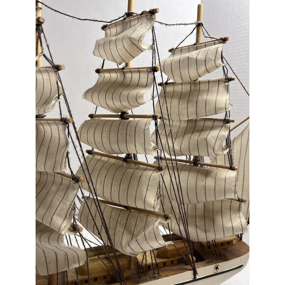VTG Sailing Ship 3 Mass Model Constitution 17 in Collectible Decor Cloth Cannons - Picture 10 of 12